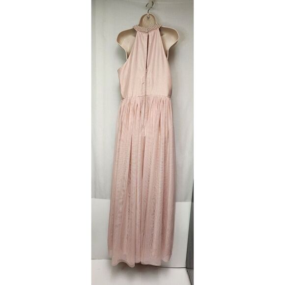 Speechless Juniors' Imitation-Pearl Halter Gown Size 15 Color Pink - Picture 4 of 9
